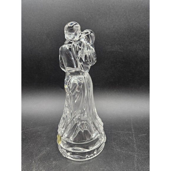 Princess House Bride and Groom Wedding Cake Topper 24% Lead Crystal - Picture 2 of 4